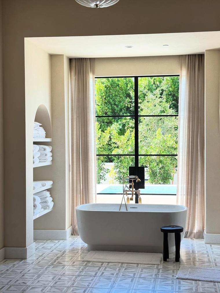 Bathroom window admitting natural light